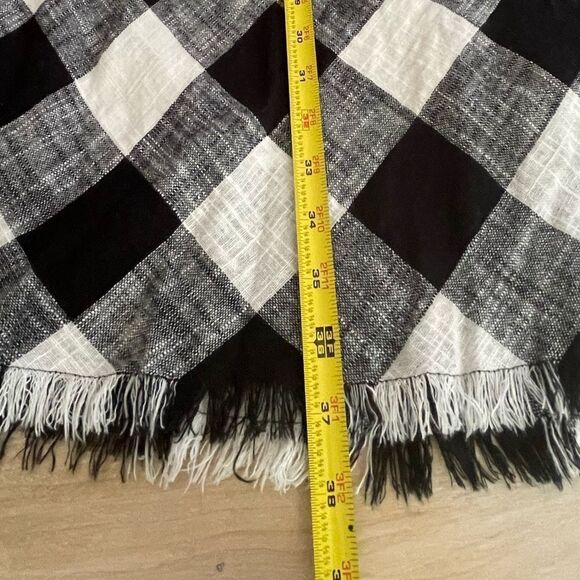 Bella Dahl black and white buffalo plaid halter dress with raw hem size M - Picture 6 of 8